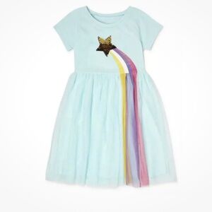 Wonder Nation Girls TuTu Dress Shooting Star Baby Jade Size Medium (7-8) NEW